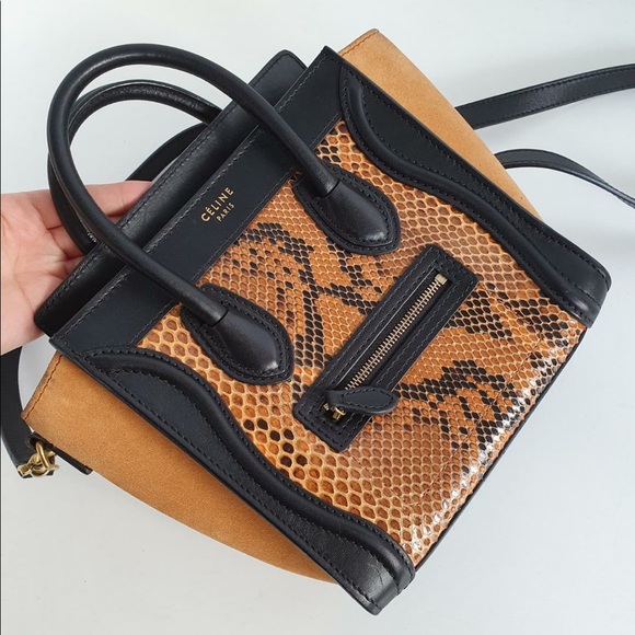 Celine Python / suede Nano Bag - Picture 3 of 13